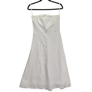 Rubber Ducky Dress Womens Size Medium Halter Strapless Designer Vintage White